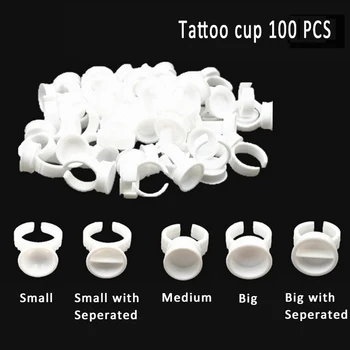 100vnt profesionalus nuolatinės antakių tatuiruotė Guminis žiedas puodeliai Blakstienų Pratęsimo Korp blakstienų klijai puodeliai, vienkartiniai grožio priemonės