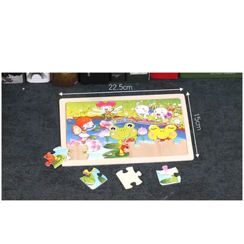 24 Gabalas Kūdikių Žaislų 3D Medinės Dėlionės Dėlionės Vaikams, Vaikams, Cartoon Animal/Eismo Galvosūkiai Švietimo Žaislas