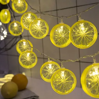 2M Kalėdų Eglutė LED Citrinų, Apelsinų Skiltelės Styginių Šviesos Kieme Vestuvių Namų Šaliai Miegamasis Prekių baterijomis, Lempos, String