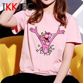 Animacinių filmų Pink Panther Harajuku Marškinėliai Moterims Ullzang Mielas Anime T-shirt Kawaii Grafinis Juokinga Marškinėlius Vasaros Mados Viršų Tee Moteris