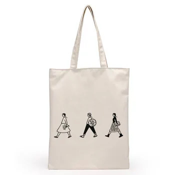 Krepšiai Moterų 2020 Ponios Rankinės Audinio Canvas Tote Maišą Medvilnės Kelionės Moterų Ekologinio Daugkartinio naudojimo Peties Shopper Bags Vieno Apsipirkimo