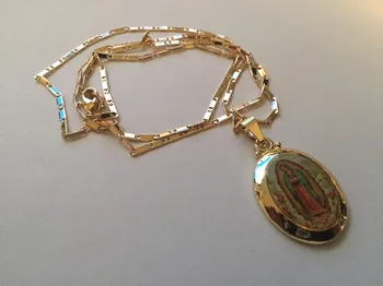 Mados Tendencija Religinių Stiliaus Madona Aukso Lady Guadalupe Lašo formos Pakabukas Karoliai Moterų Papuošalai