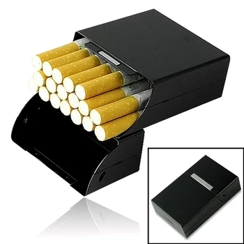 Naujas juodo aliuminio lydinio, geležies Dizaino cigarečių lange galite įdėti 20 vnt. cigarečių MD952