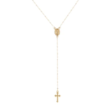 Naujas Vintage Gold/Rose Gold Krikščionių Kryžius Bohemijos Religinių Rožinio Pakabukas Kaklo Moterims Žavesio Papuošalai, Dovanos