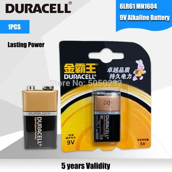 Originalus DURACELL Aukštos kokybės 9V 6F22 PPP3 6LR61 MN1604 Šarminės Baterijos MP3 Walkman Belaidį durų skambutį laisvų Rankų įranga