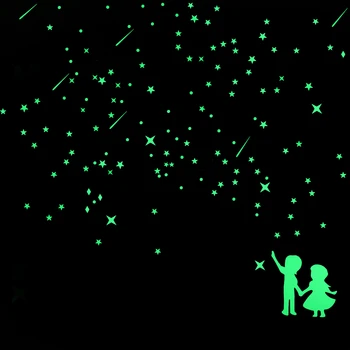 Romantiška Meteoras Lietus Žvaigždėtas Dangus Šviesos Lipdukas Švyti Tamsoje Žvaigždės Lipduką kojon, Berniukas, Mergaitė, Meilužis, Vaikų Kambario Sienos Lipdukas