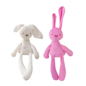 Rožinė/Balta 40cm Kūdikis Triušis Miego Komfortą Lėlės, Pliušiniai Žaislai Sklandžiai Paklusnus Rabbit Miegoti Ramus Lėlės