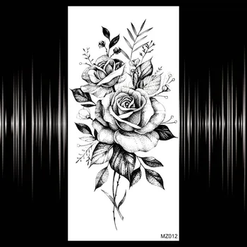 Seksualus Rose Lotus Grandinės Laikinos Tatuiruotės Moterys Padirbtų Juvelyrikos Krūtinės Nepriklausomo Tatuiruotė Lipdukas Akvarelė Kūno Menas Rankos Kojos Tatoos