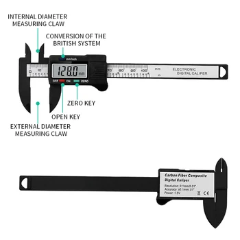 0-150mm Skaitmeninis Vernier Suportas Colių Ir Milimetro Konversijos Matavimo Priemonė Su LCD Elektroninių Ekranas