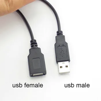 0.3 m/1m/2m Maitinimo Kabelis 2 Pin USB 2.0 Female male 4 pin laidus Lizdo Įkroviklis įkrovimo Laidas Išplėtimo Jungties 