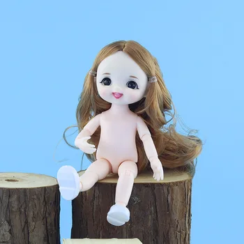 1/12 16cm ob11 Lėlės, Žaislai Mini Mielas BJD Kūdikio Šypsena Mergina Lėlės Naked Nude 13 Kilnojamojo Sujungta Kūno Lėlės Žaislų Mergaitėms Dovanų