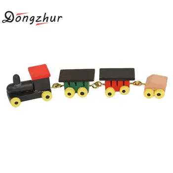 1:12 Mini Traukinio Modelį, Medienos Spalva Lėlės Namas Miniatiūriniai Priedai, Vaikų Miegamasis Žaisliniai Baldai Lėlių Miniaturas