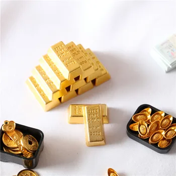 1:12 Miniatiūriniai Lėlių Senovės Kinijos Aukso Luitų Aukso, Vario Monetos Pavyzdžio Lėlės Priedai Mini Žaislai Vaikas Švietimo Dovana