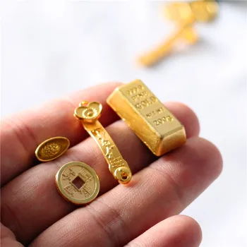 1:12 Miniatiūriniai Lėlių Senovės Kinijos Aukso Luitų Aukso, Vario Monetos Pavyzdžio Lėlės Priedai Mini Žaislai Vaikas Švietimo Dovana