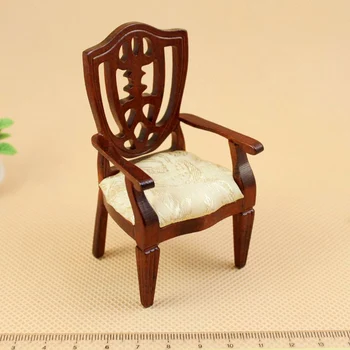 1/12 Miniatiūrinių Kėdžių Kėdės Modelį, Mediniai Baldai, Doll House Dekoro Vaikų Žaislas