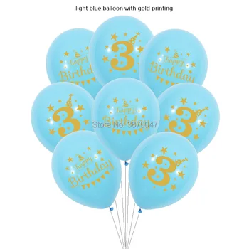 1 2 3 4 5 6 7 8 9-ojo gimtadienio balionas 1 2 3 4 5 6 7 8 9 metų gimtadieniu šalis dekoro aukso spausdinti balionai