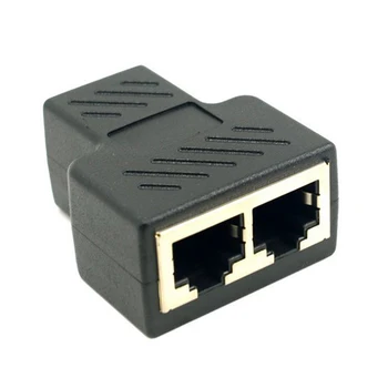 1 2 Būdais RJ45 LAN Ethernet Tinklo Kabelis Moterų Splitter Jungties Adapteris, Skirtas Nešiojamas Jungiamojo Stotis