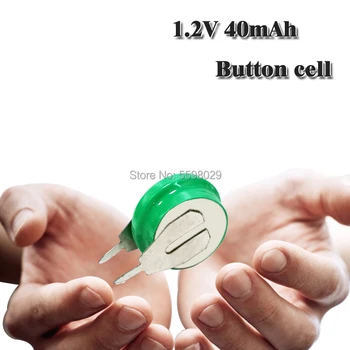 1.2 v 40mAh NI-MH baterija mygtuką ląstelių monetos cell baterijos Su Suvirinimo Kaiščiai LED lempos Ausinės