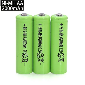 1.2 V AA Ni-MH Akumuliatorius 2000mAh 1.2 v Įkraunamas Baterija Didelės Talpos Fotoaparatas/Mikrofonas/Pelės /žaislai, baterijos