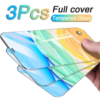 1-3PCS Visiškai Padengti Grūdinto Stiklo iPhone 11 Pro Max X XS Max XR Screen Protector, Stiklo iPhone 7 8 Plius 6 6s SE 2020 Stiklo
