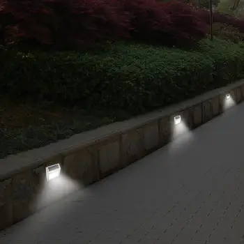 1-4pcs Saulės Šviesos 3LED Lauko Sodo Kelias Laiptai Lempos Vandeniui Nerūdijančio Plieno Energijos Taupymo LED Saulės Sienos Lempos