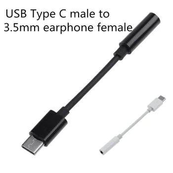 1-5vnt USB C Tipo 3,5 mm Ausinių Ausinių Laido Adapteris USB-C 3,5 mm Ausinių Lizdas Aux Kabelis HUAWEI xioami 6 