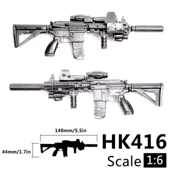 1:6 PUBG M416 HK416 Šautuvas Asamblėjos Ginklą Modelio Surinkimas Galvosūkiai Statybinės Plytos Veiksmų Pav.