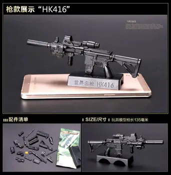 1:6 PUBG M416 HK416 Šautuvas Asamblėjos Ginklą Modelio Surinkimas Galvosūkiai Statybinės Plytos Veiksmų Pav.