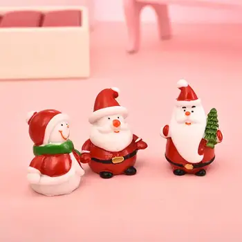 1-7pcs/set Miniatiūriniai Kalėdų Eglutė Kalėdų Senelis Snowmen Terariumai, Aksesuarų, Dovanų Dėžutėje Pasakos Sodo Figūrėlės Doll House Dekoro