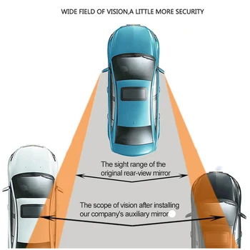 1 gabalas 360 Laipsnių Blind Spot Automobilių Išgaubtas Veidrodis Plataus Kampo Turas galinio vaizdo Veidrodėlis, Skirtas automobilių Statymo Galinio vaizdo Veidrodėlis Lietaus Atspalvį saugos