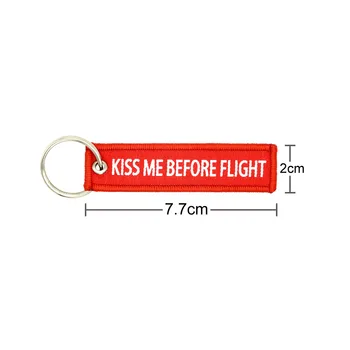 1 gabalas KISS ME IKI SKRYDŽIO KeyChain aviacijos dovana SKRYDŽIO ĮGULOS Siuvinėjimo Key Chain Žymeklį Raktų pakabukai