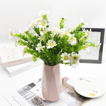 1 Krūva Šilko Daisy Puokštė Dirbtinės Gėlės, Vazos, Namų Dekoro Priedai Susitarimą 