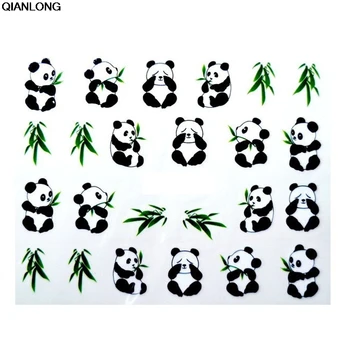 1 Lapas Naujo Dizaino 3D Vandens Perdavimo Spausdinimo Nagų Dailės Lipdukai Lipdukas Mielas Panda 