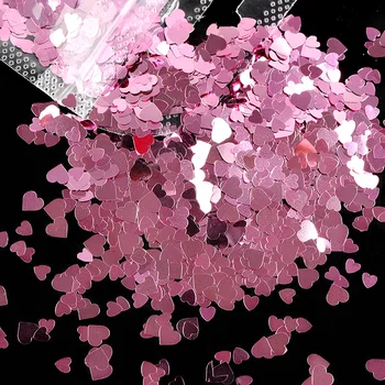 1 Maišelis Valentino Dieną Holografinis Blizgučiai Blizgančiais Lazerio Karšta Meilė Širdyje Dribsnių Nagų Blizgučiai 3D 