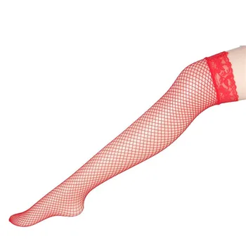1 Pora Moterų Sexy Tinklelio Kojinės Nėrinių Viršų Vien Apsistoti Iki Kelio aukštakulniais Silikono žvejybos tinklas Kojinės, Pėdkelnės meias kojinės
