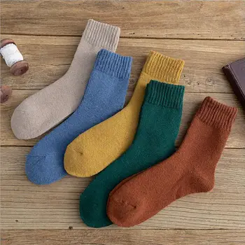 1 porą kojinių moteris ir vyras žiemos sutirštės šiltas terry kojinės ponios vamzdis kojinės grindų kojinių imitacija triušių vilnos rankšluostį kojinės