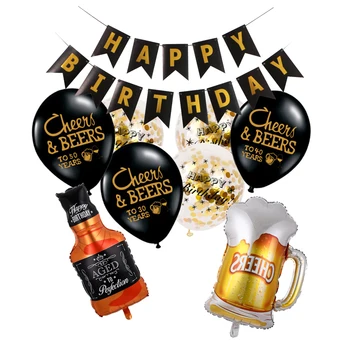 1 Set 12inch suaugusiųjų gimtadieniu aukso balionų, konfeti 30 40 50 metų gimtadienio dekoracija gimtadienio helio balionai