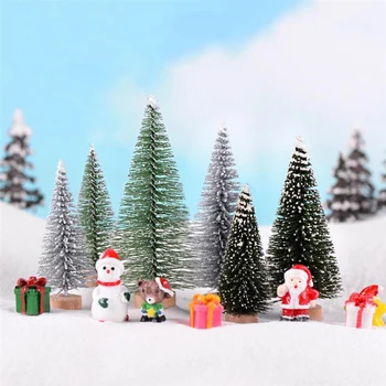 1 VNT Dirbtinės Kalėdų Eglutės Statulėlės Sizalio Šilko Kedro, Pušies Mini Mini Micro Kraštovaizdžio Naujųjų Metų Pasakų Sodo Dekoro