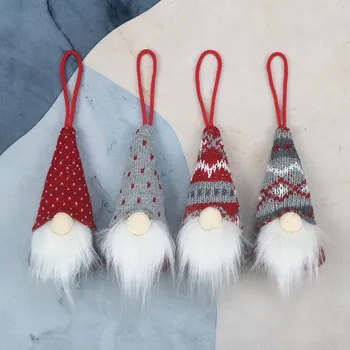 1 Vnt Kalėdų Santa Gnome Pliušinis Lėlės Pakabukas Megzti Medžio Kabo Ornamentu, Su Blizgančiais Kalėdų Dovanų Šalis