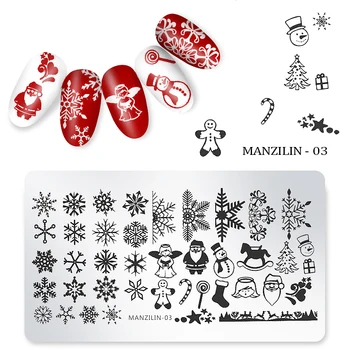 1 Vnt Nagų dailės Antspaudas Tenplate Kalėdų Dizaino Šablonai 12x6cm Žiemos Vaizdas Nail Art Stamping Plokštės