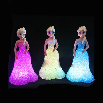 1 VNT Vaikams Žaislas Elsa Anna Sofia LED Spalvinga Žiburiai gradientas krištolo Nakties Šviesos diodų (Led) Lempos, baterijos princesė kalėdų dovana