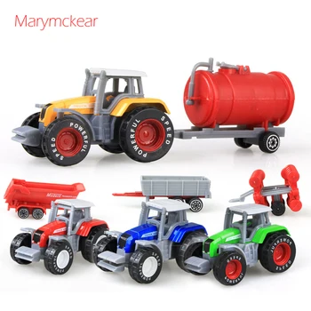 1 Vnt Žaislo Traktoriaus Ūkininkas Automobilių Mini Automobilio Modelio, Pikapas Žaislai Berniukams 4 Spalvų Traktoriaus Juguete Nuimamas Diecast Žaislas Sunkvežimis