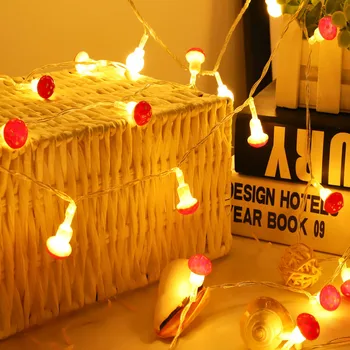 10/20Leds Grybo Formos String Žibintai su baterijomis, LED Naktį Žibintai Apdailos Kalėdų Vakarėlį Namuose Girliandą Pasakų Žibintai