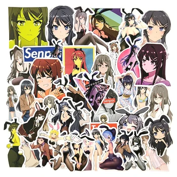 10/30/50pcs/pak Anime Seishun Buta Yarou wa Bunny Mergina Senpai no Yume wo Minai Lipdukai Šaldytuvas Automobilių, Dviračių Sąsiuvinis