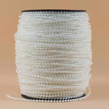 10 Metrų 3mm perlų Karoliukus, medvilnės Linija Grandinės perlai Girliandą Vestuves Apdailos šalies Prekių Nuotakos Puokštė priedai