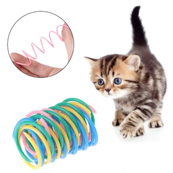 10 Pak Kačių Pavasarį Žaislas Plastiko Spalvinga Ritė Spiralines Pet Veiksmų, Plati, Patvarus Interaktyvūs Žaislai