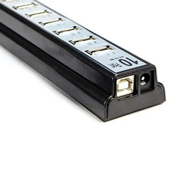 10 Uostą Hi-Speed USB 2.0 Hub Splitter + MUMIS Maitinimo Adapteris PC Nešiojamas Kompiuteris 2020 m.
