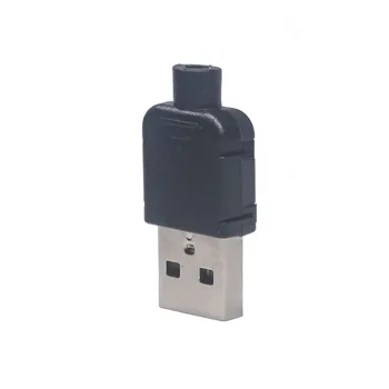 10 vnt./daug Male USB A Tipo 4P Juoda snap-on trikampis Jungtys Plastiko Lukštais USB Jungtis Jack Uodegą Kištuką Sockect