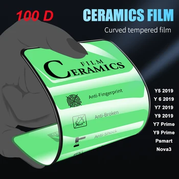 100D AG-Keramikos Minkštas Grūdintas Stiklas Huawei Y5 Y6 Y7 Y9 Premjero P smart 2018 2019 Nova Screen Protector filmas