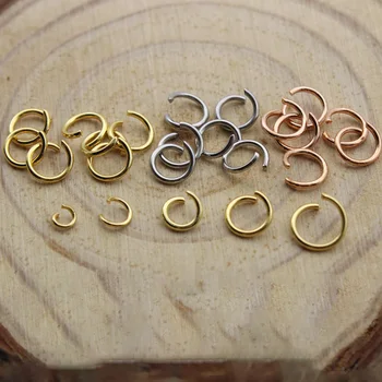 100vnt 0,7 mm Nerūdijančio Plieno Rose Gold Atidaryti Šuolis Žiedai & Split Žiedai Jungtis Papuošalai Išvados tinka Apyrankės Auskarai 